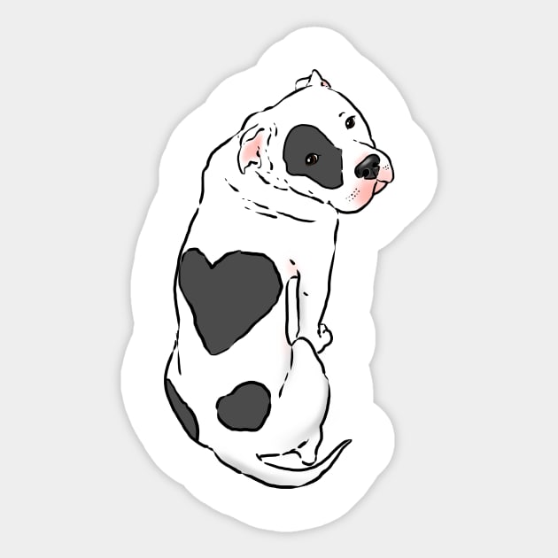 Pitbull with Heart Spot, Pitbull Love Sticker by sockdogs